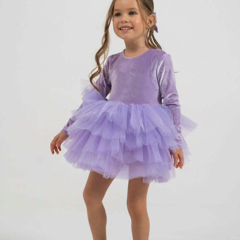Lilac Velvet Tutu Dress