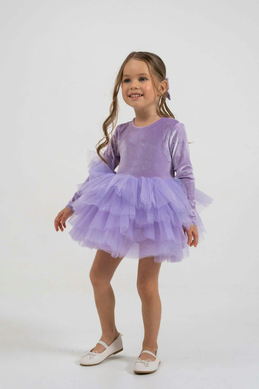 Lilac Velvet Tutu Dress