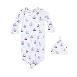 Bubbly Sailboats Blue - Knotted Gown and Hat