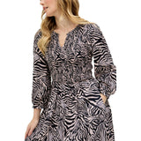 Paulina Shirred Bodice Print Maxi Dress