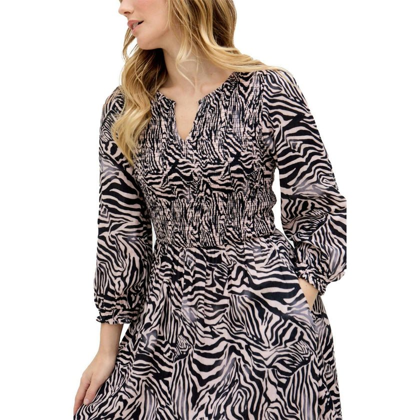 Paulina Shirred Bodice Print Maxi Dress
