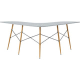 Roberto L-Shaped Corner Desk with Wood and Metal Details