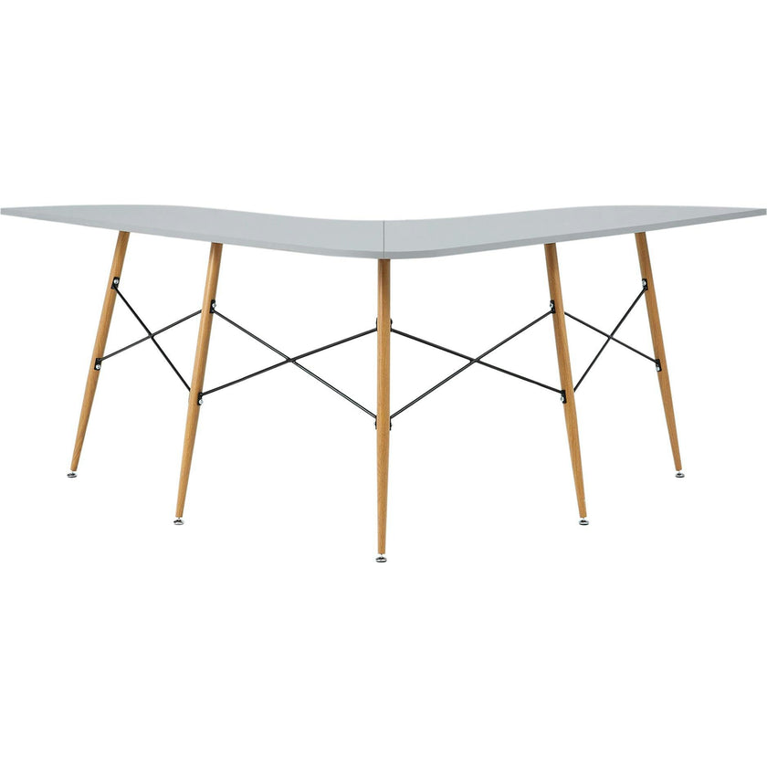 Roberto L-Shaped Corner Desk with Wood and Metal Details