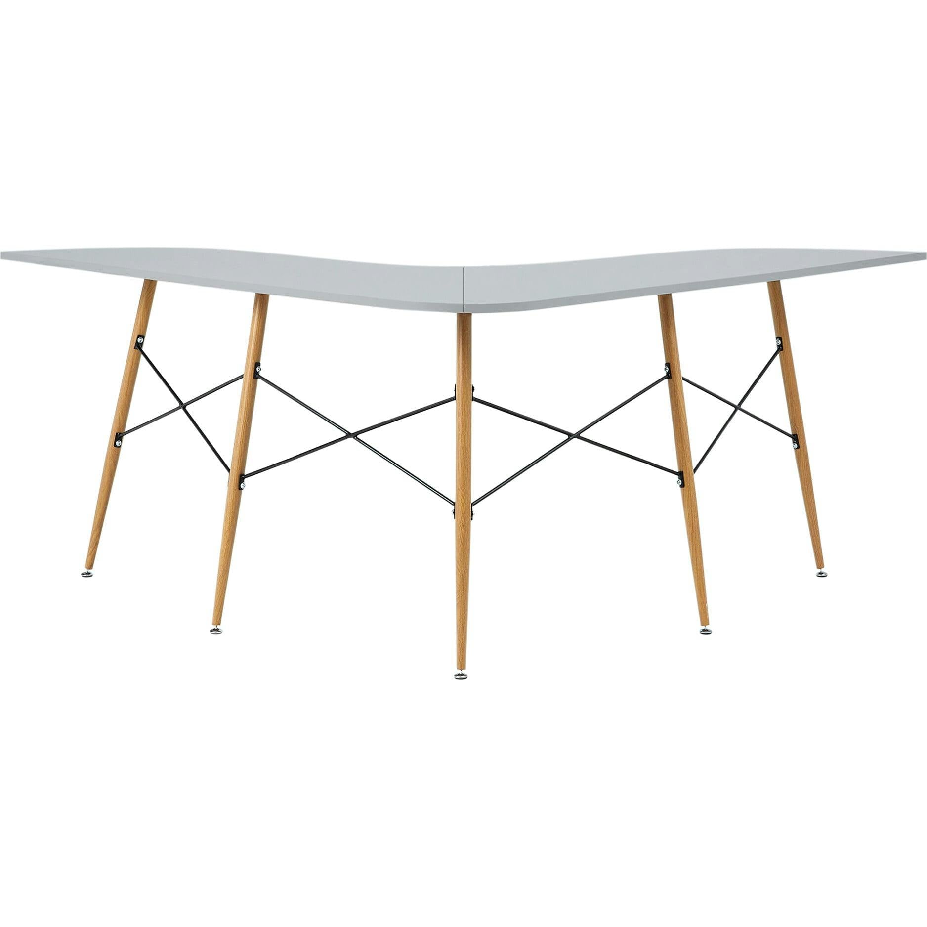 Roberto L-Shaped Corner Desk with Wood and Metal Details