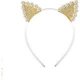 Daisy Cat Ears Glitter Gold Headband