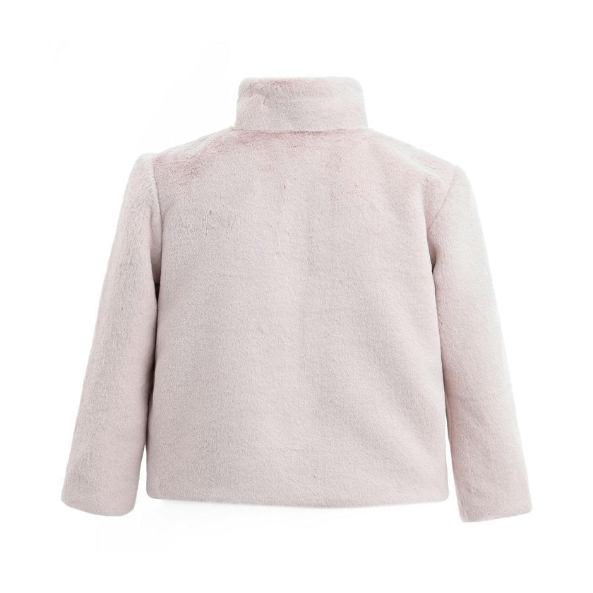 Pink Plush Asymmetrical Coat