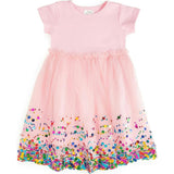 Pink Confetti Short Sleeve Tutu Dress