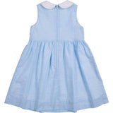 Linen-Look Dress With Embroidered Collar