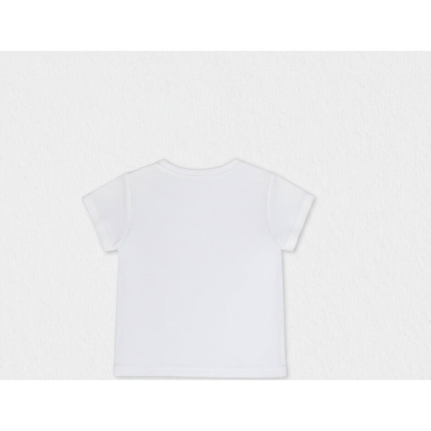 Cora Baby T-shirt Short Sleeve, White Aqua Tulle