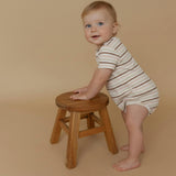Organic Short Sleeve Bubble Romper - Terra Stripes