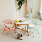Handcrafted - Maya Kids Chair (Mint Green) - Rattan Wicker