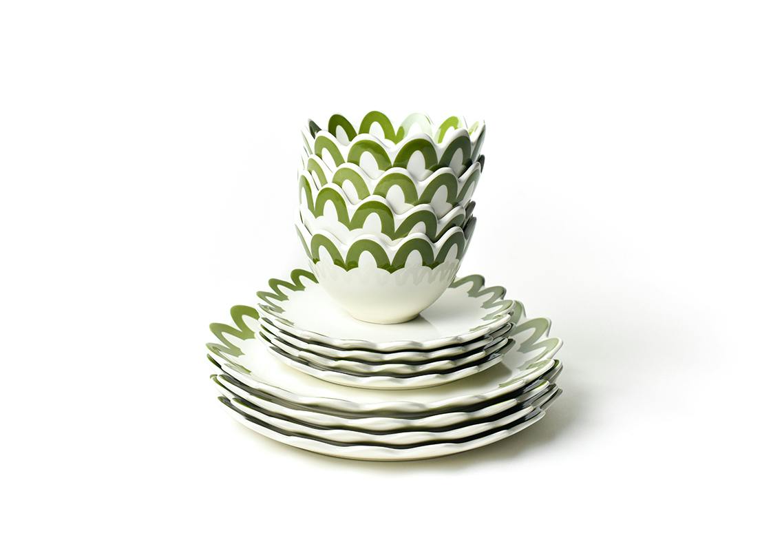 Olive Arabesque Dinnerware 12 Piece Set