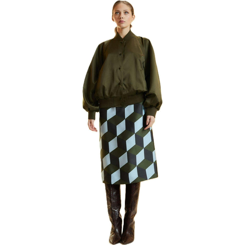 Art Deco Silk Wool Skirt