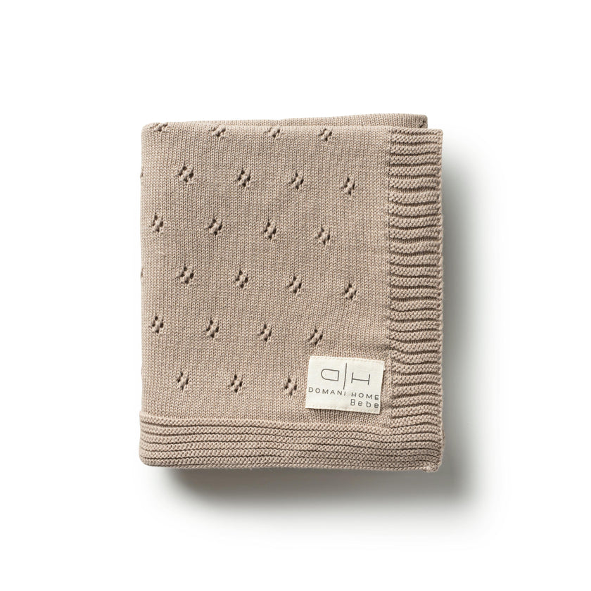 Transfer Flower Knit Baby Blanket