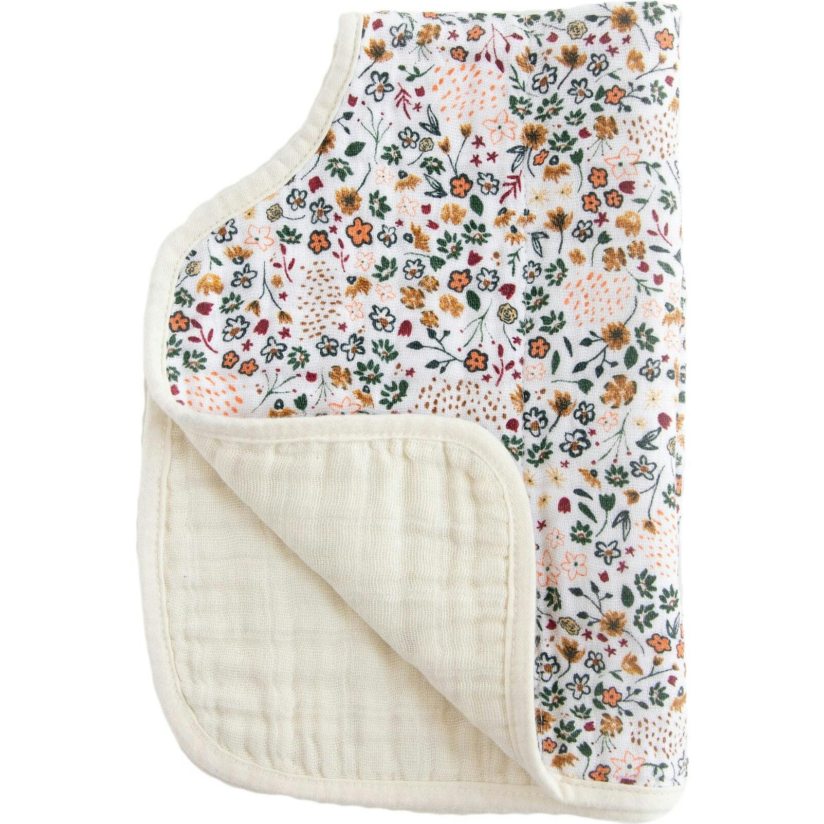 Cotton Muslin Burp Cloth - Pressed Petals