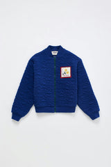 POSTCARD QUILTED BOMBER BLUE