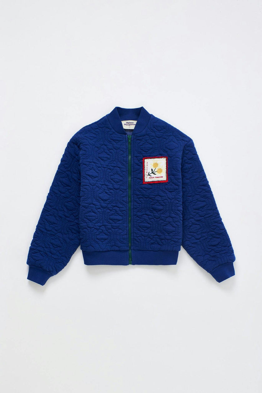 POSTCARD QUILTED BOMBER BLUE