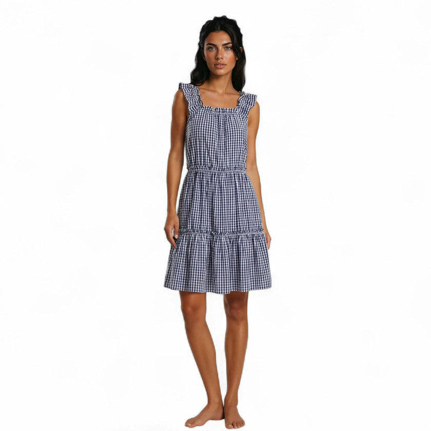 Women's Hepburn Gingham Navy Nightie