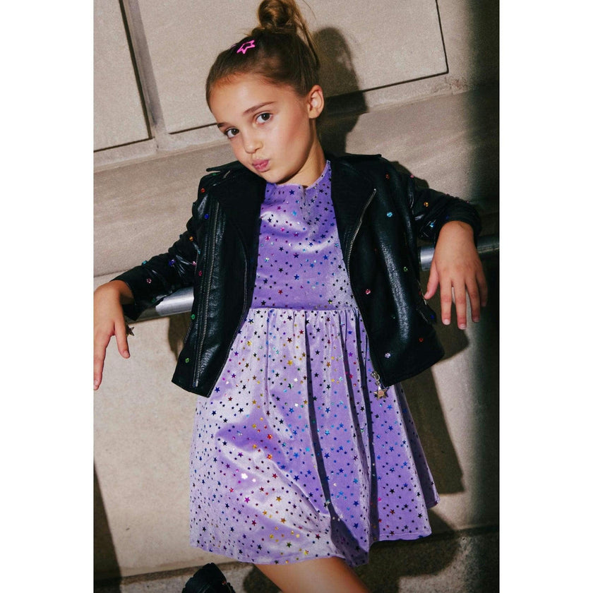 Lavender Sky Velour Dress