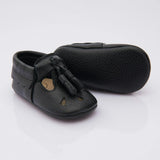 Perfroated Tassel Booties, Black