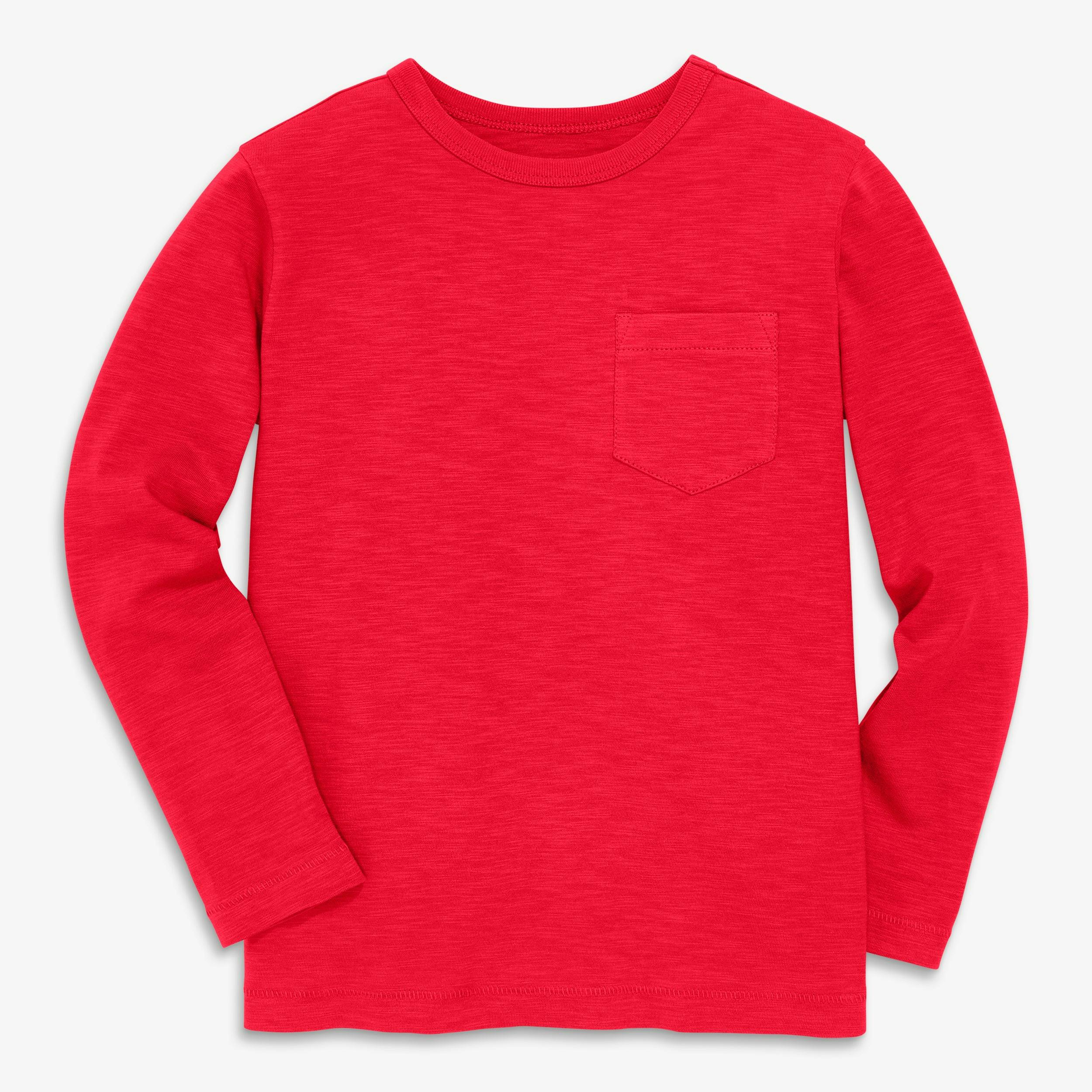 Kids long sleeve slub pocket tee