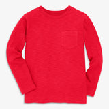 Kids long sleeve slub pocket tee