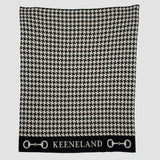 Custom Personalized Equestrian Sustainable Knit Throw Blanket - Houndstooth Horse Bit