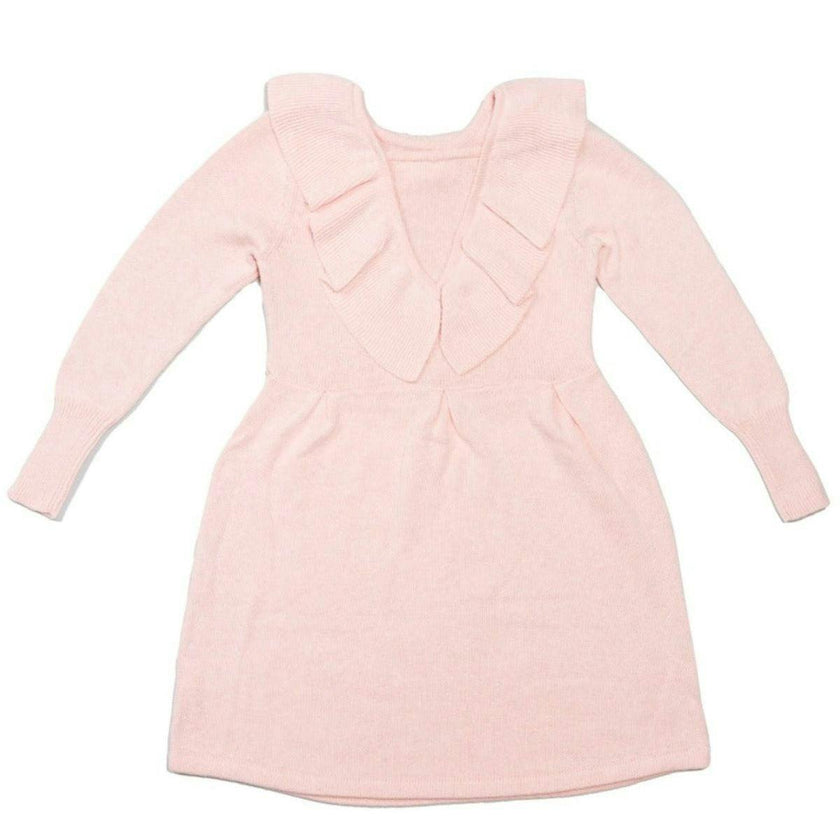 Ruffled V Dress | Blush