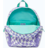 Checkered Pattern Backpack With Patches