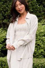 Sevilla Top in Blue & White Pinstripe