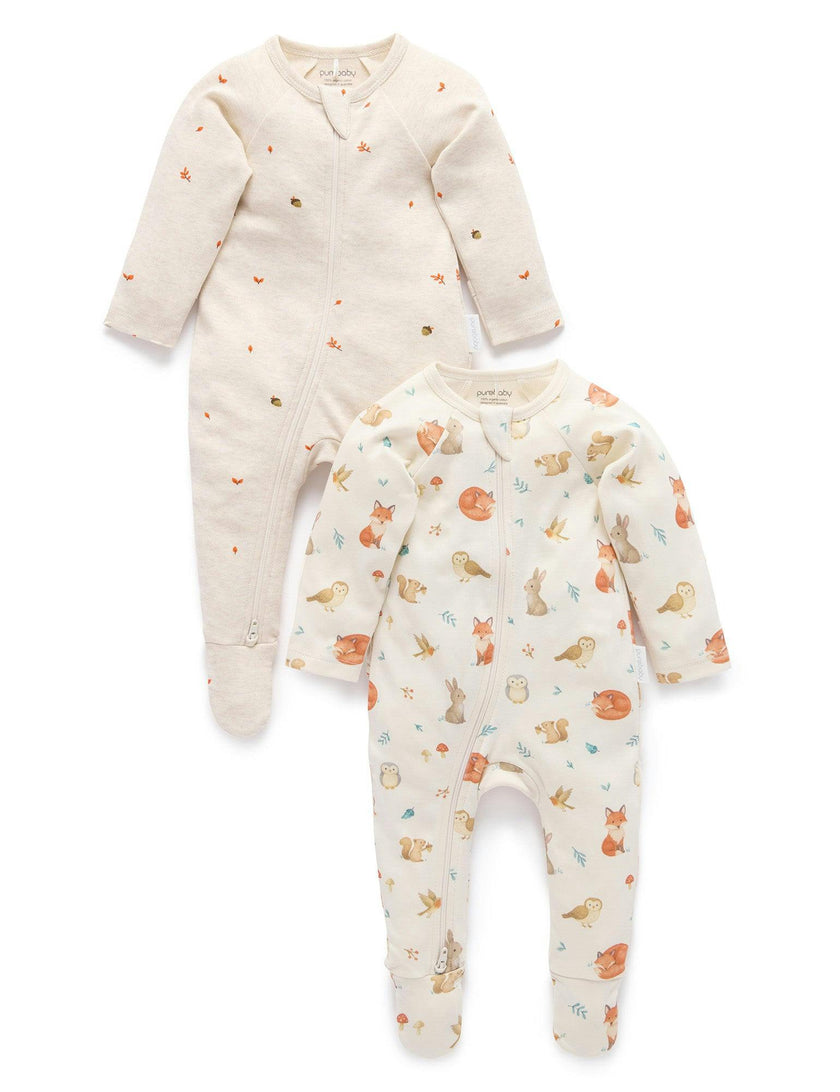 Printed Zip Growsuit Pack Cloud Woodland Print
