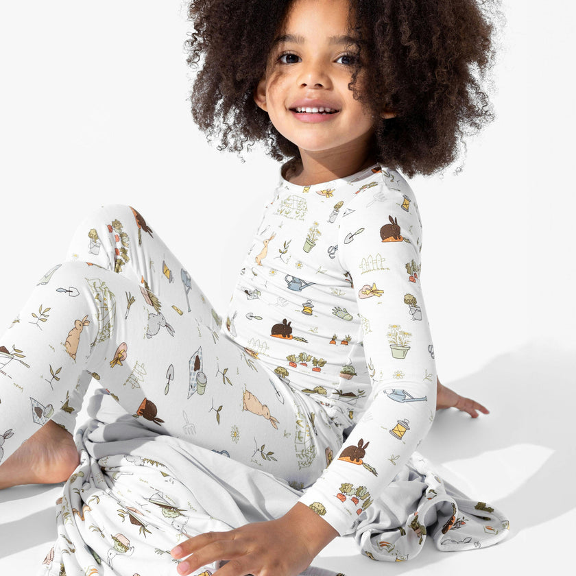 Bunny Garden Bamboo Kids Pajamas