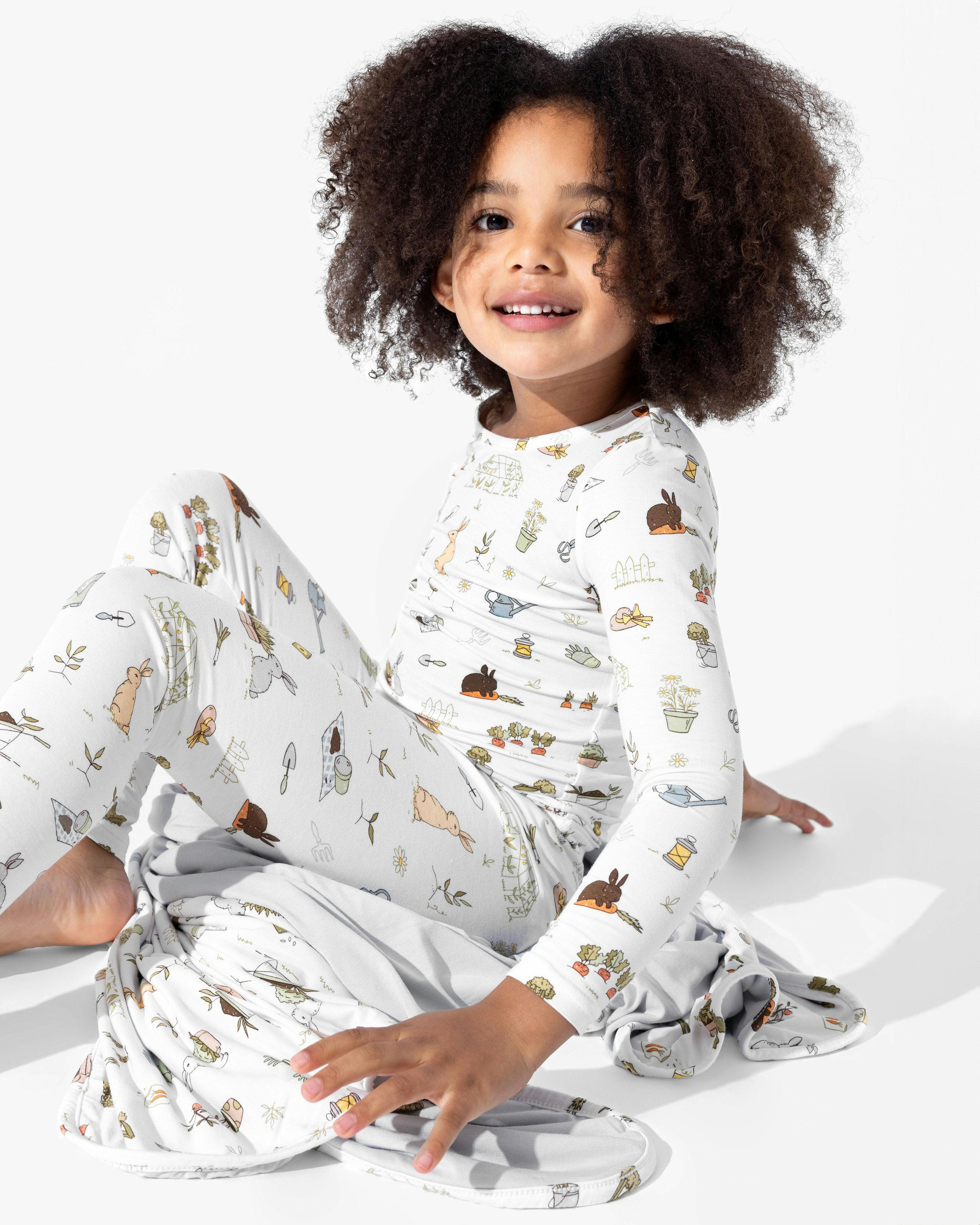 Bunny Garden Bamboo Kids Pajamas