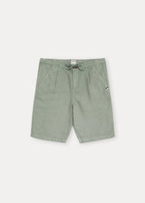 Grey Green Linen Cotton Shorts