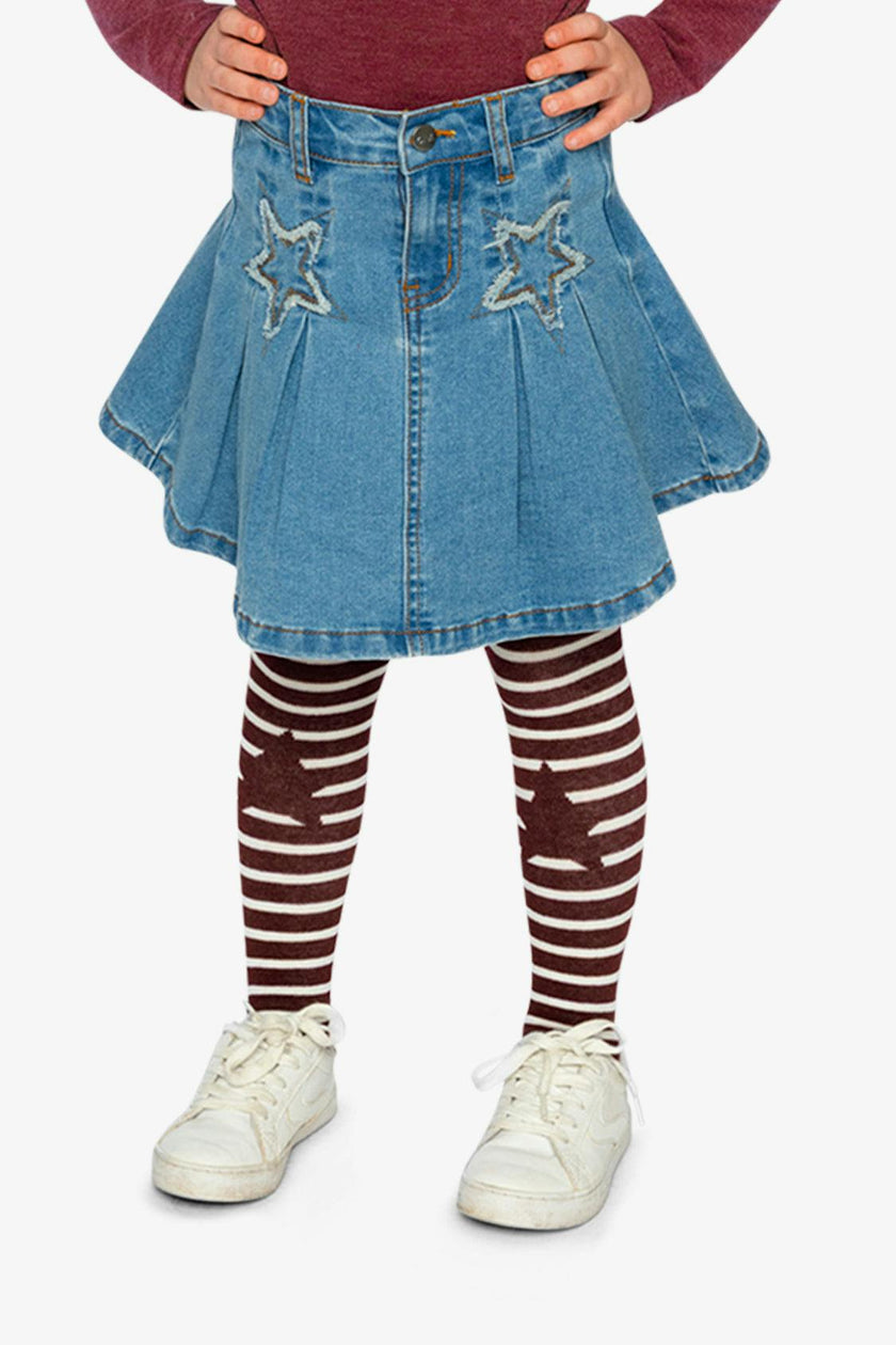 Pleated Skirt Navy Blue Denim