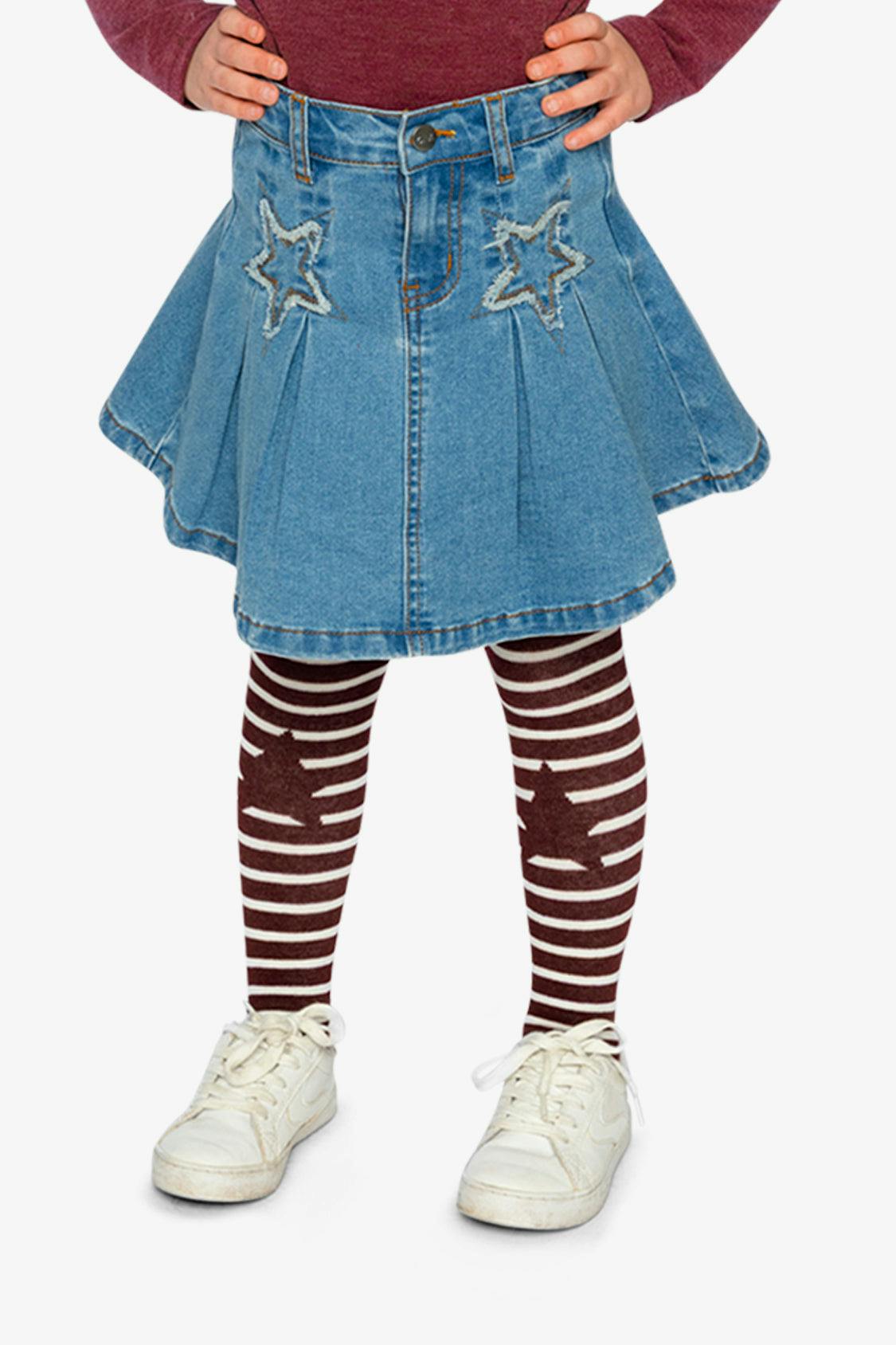 Pleated Skirt Navy Blue Denim
