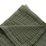 Cotton Muslin Quilted Throw - Fern