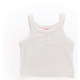 Girls Pointelle Tank in Bright White