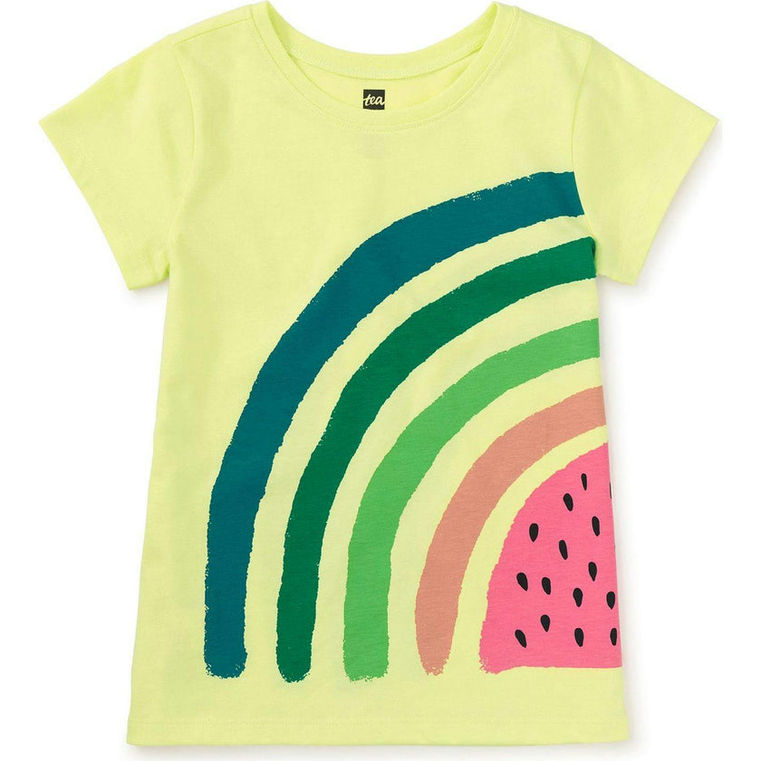 Rainbow Watermelon Double Sided Graphic Tee, Green