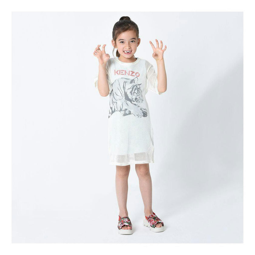 Off White Tiger Print Dress