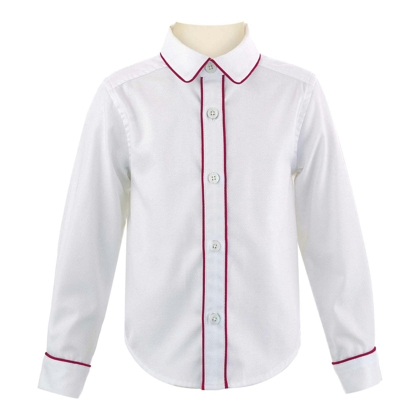 Red Pique Piped Shirt