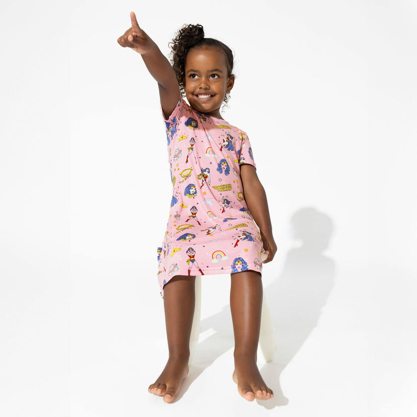 Wonder Woman Bamboo Girls' Short Sleeve Dress