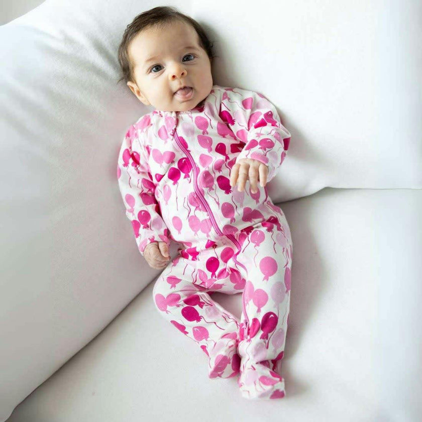 Baby's Print Zipper Footed Onesie