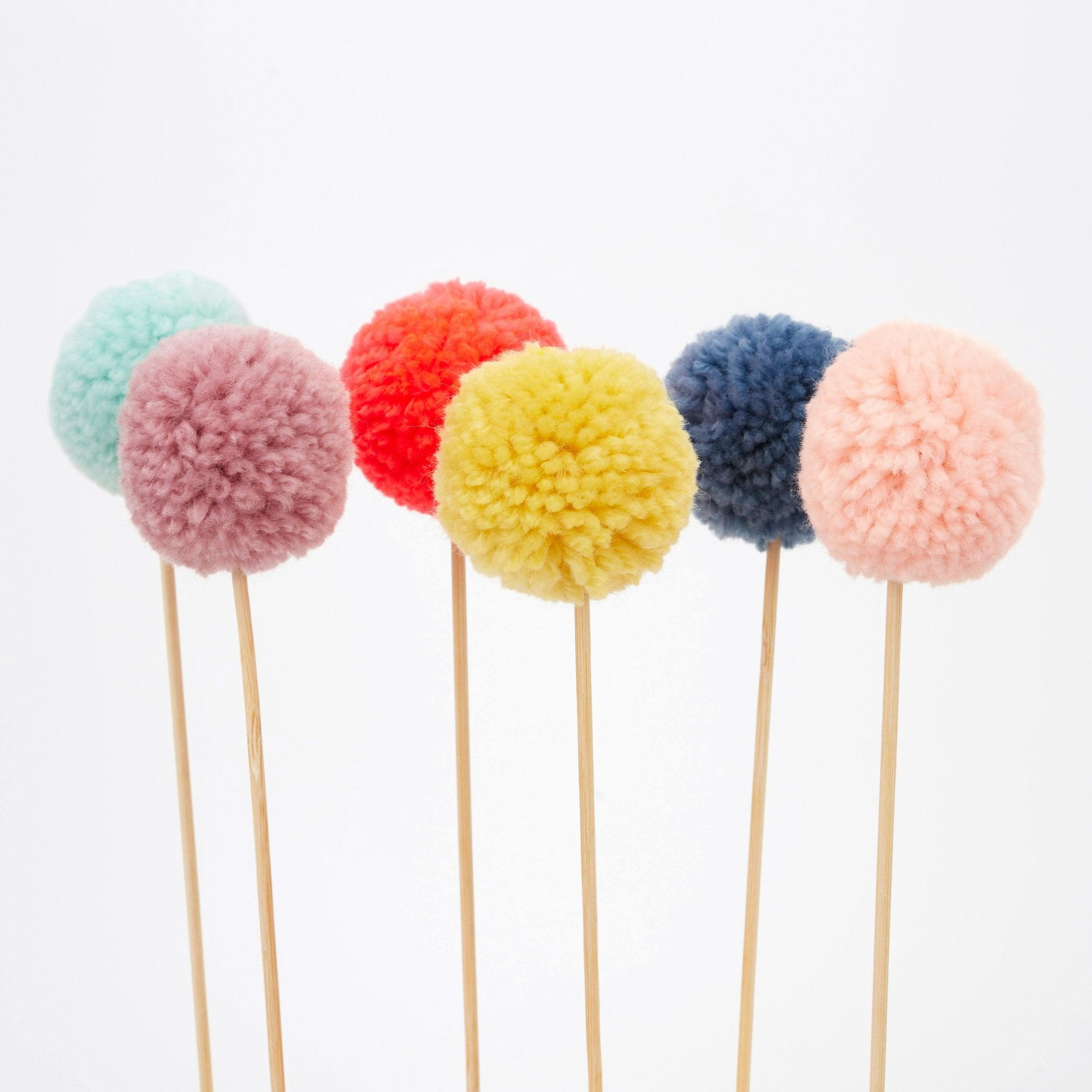 Multi Pompom Cake Toppers