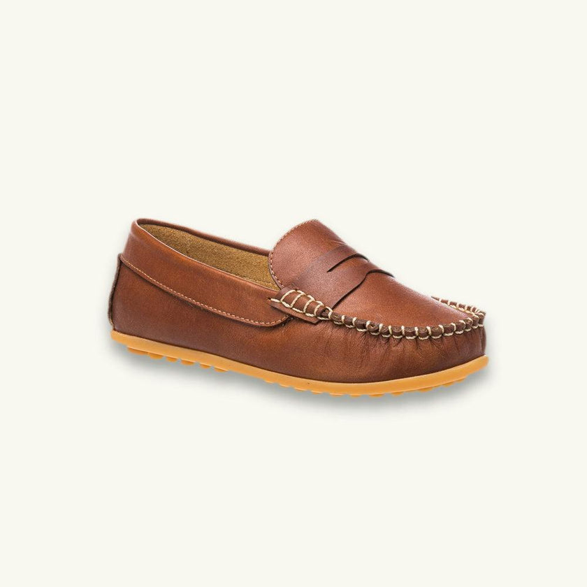 Alex Driver Moccasin | Natural Brown Leather