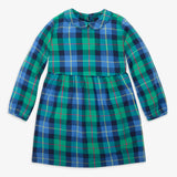 Kids long sleeve flannel dress in plaid