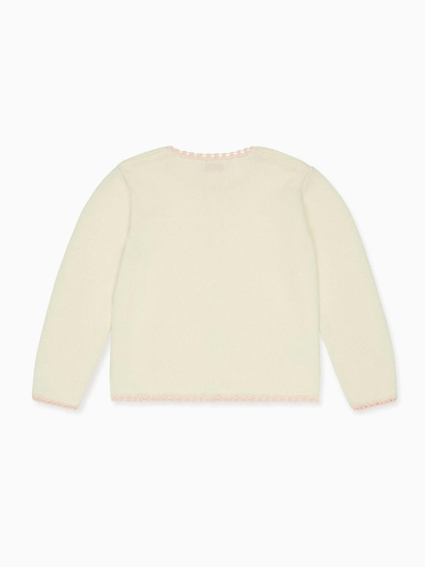Nicky Hilton x La Coqueta Ivory Farrah Cotton Girl Cardigan