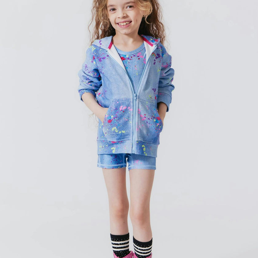 Girls Oversized Drop Shoulder Full-Zip Hoodie