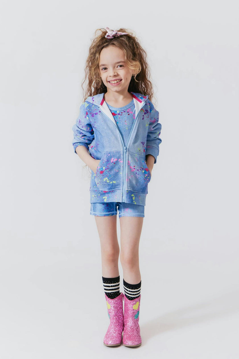 Girls Oversized Drop Shoulder Full-Zip Hoodie