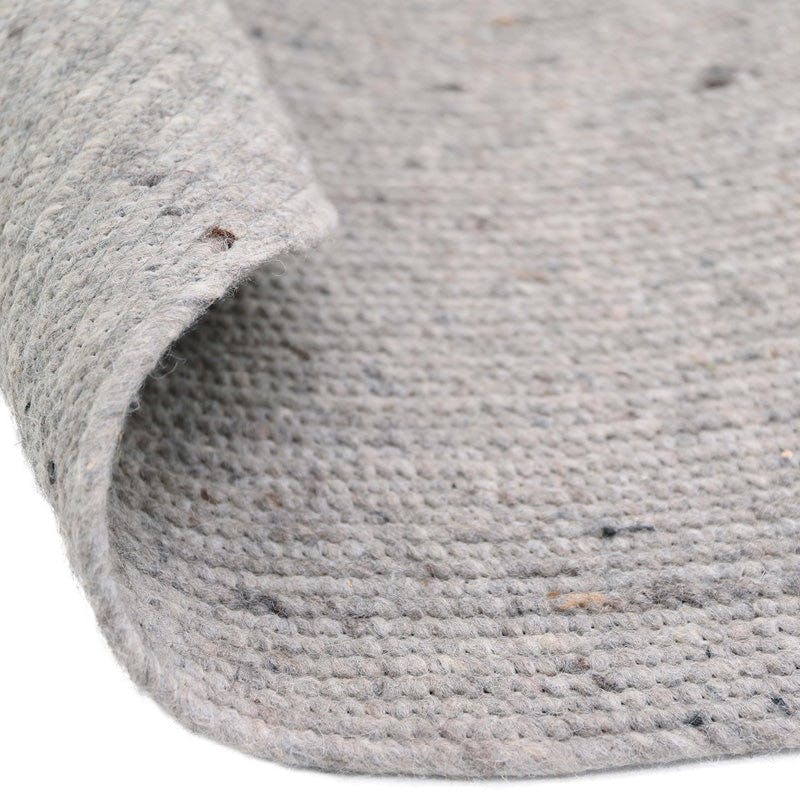 Neethu Hand-Crafted Felted Wool Round Rug, Grey